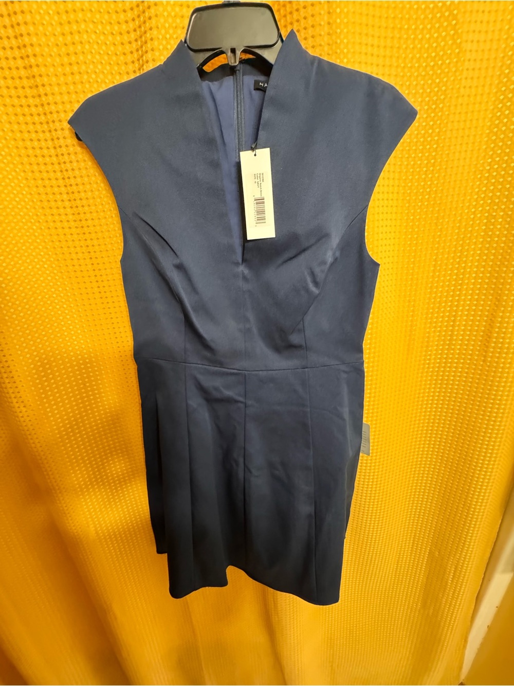 Halston Heritage Navy Cap-Sleeve Mini Dress